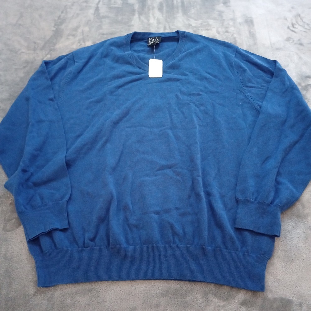 Jos. A. Bank V-Neck Sweater Mens XL Blue New V-neck Knit Pullover Preppy Capsule